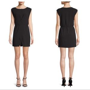 Halston Heritage Pleated Sheath Little Black Dress